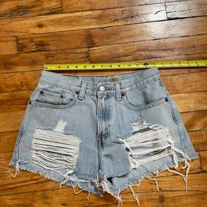 Furst of a Kind Distressed Denim Shorts